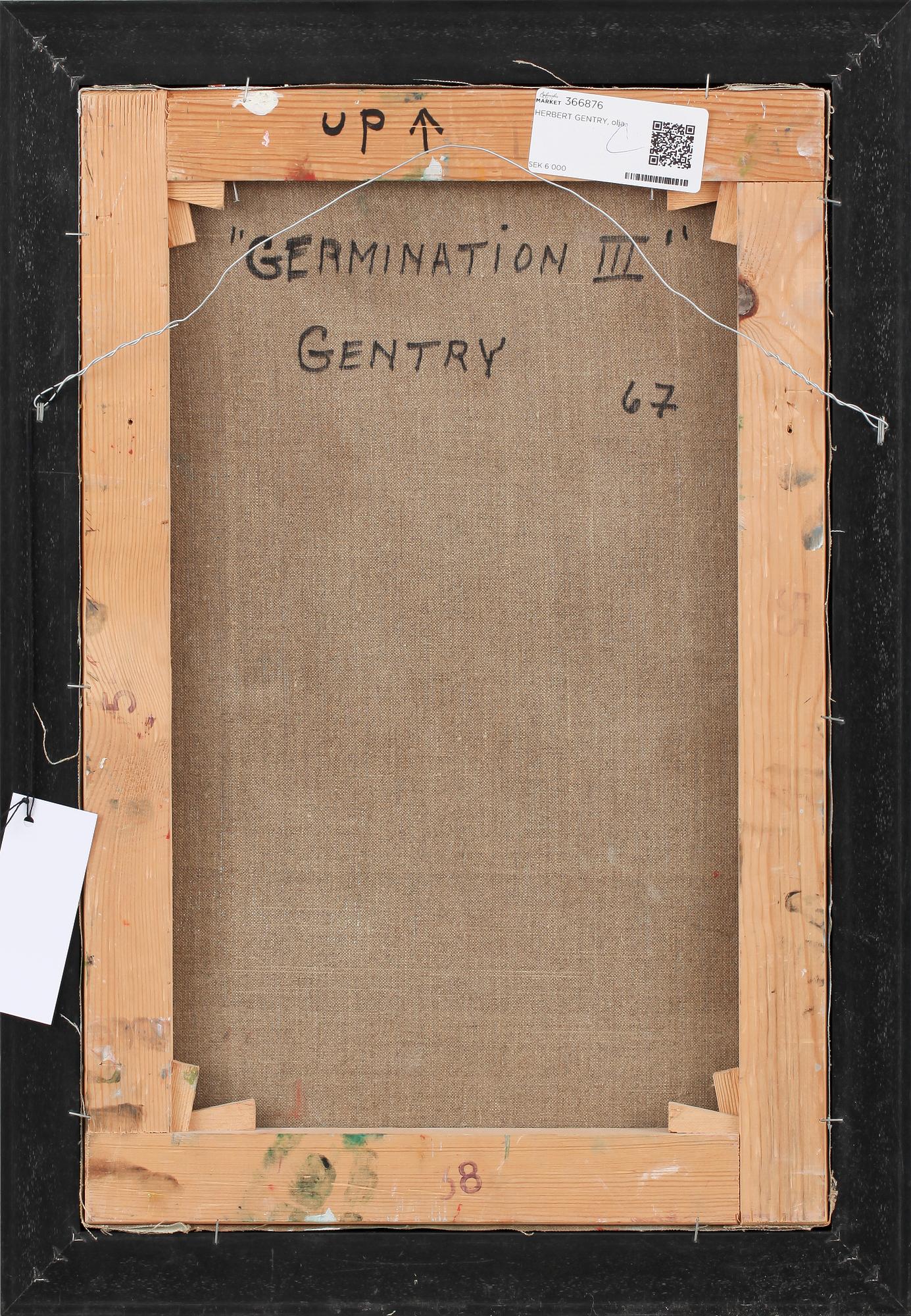 HERBERT GENTRY, olja, signerad a tergo.