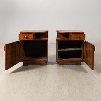 Bedside tables, a pair, Art Deco, first half of the 20th century.
