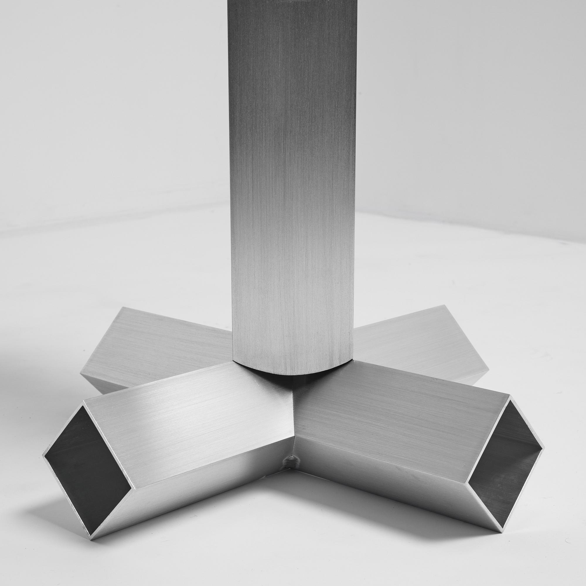David Taylor, a unique stool, "Aluminium Stool (Mandolin)", Studio Mellösaverken, Sweden, 2025.