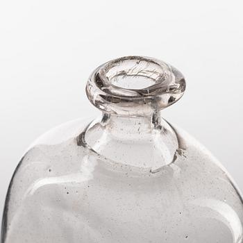 A Swedish engraved glass bottle presumably from Limmared, circa 1800.