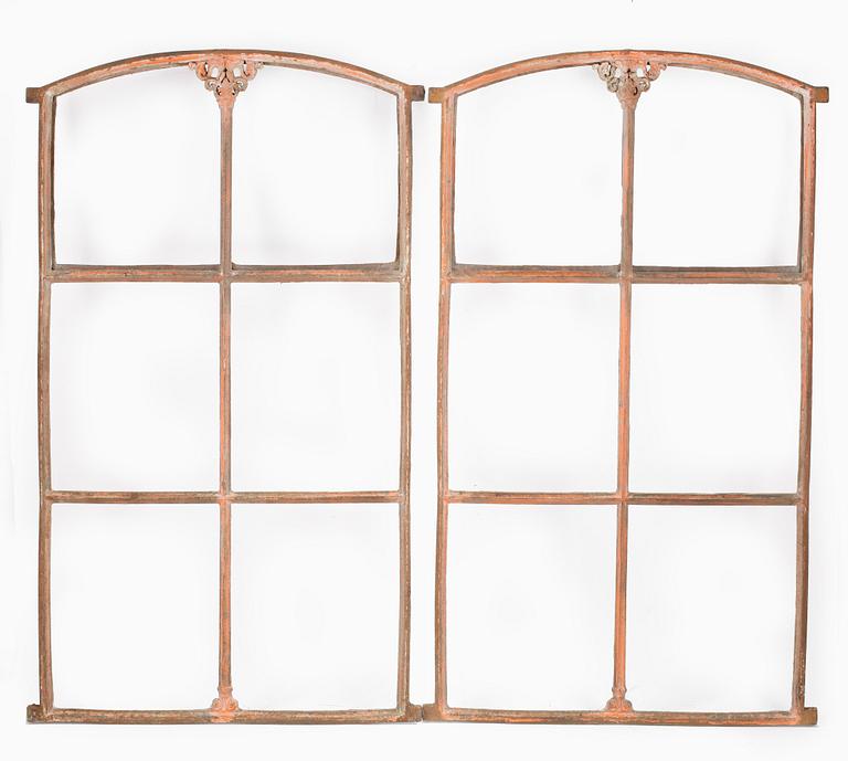 FÖNSTER, 2 delar, gjutjärn, 1800-talets slut.