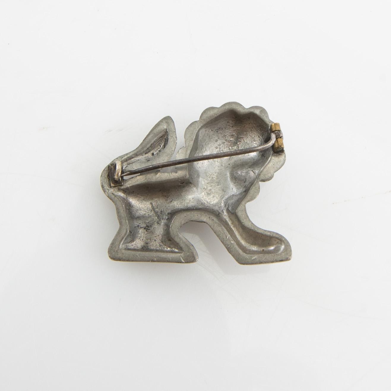 Anna Petrus, Brooch in pewter, for the company Svenskt Tenn.
