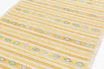 Barbro Nilsson, a carpet, "Hjortron", flat weave, ca 242,5 x 121 cm, signed AB MMF BN.