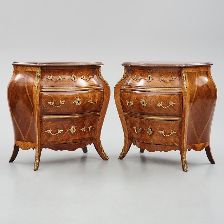 A pair of Swedish Rococo commodes by J Neijber (master in Stockholm 1768-1795), 18th century.