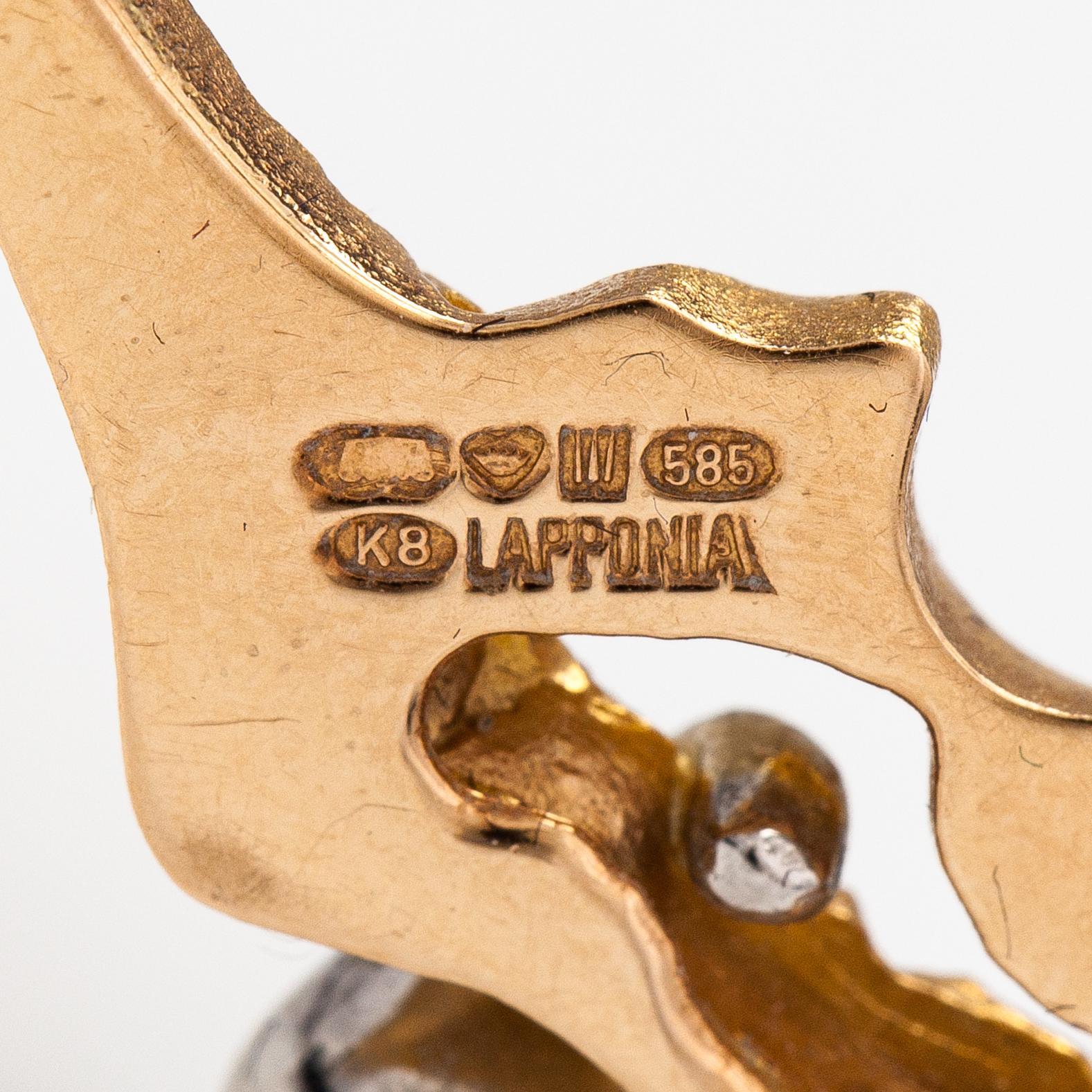 Björn Weckström, Kaulakoru "Dali", 14K kultaa ja platinaa. Lapponia 1987.