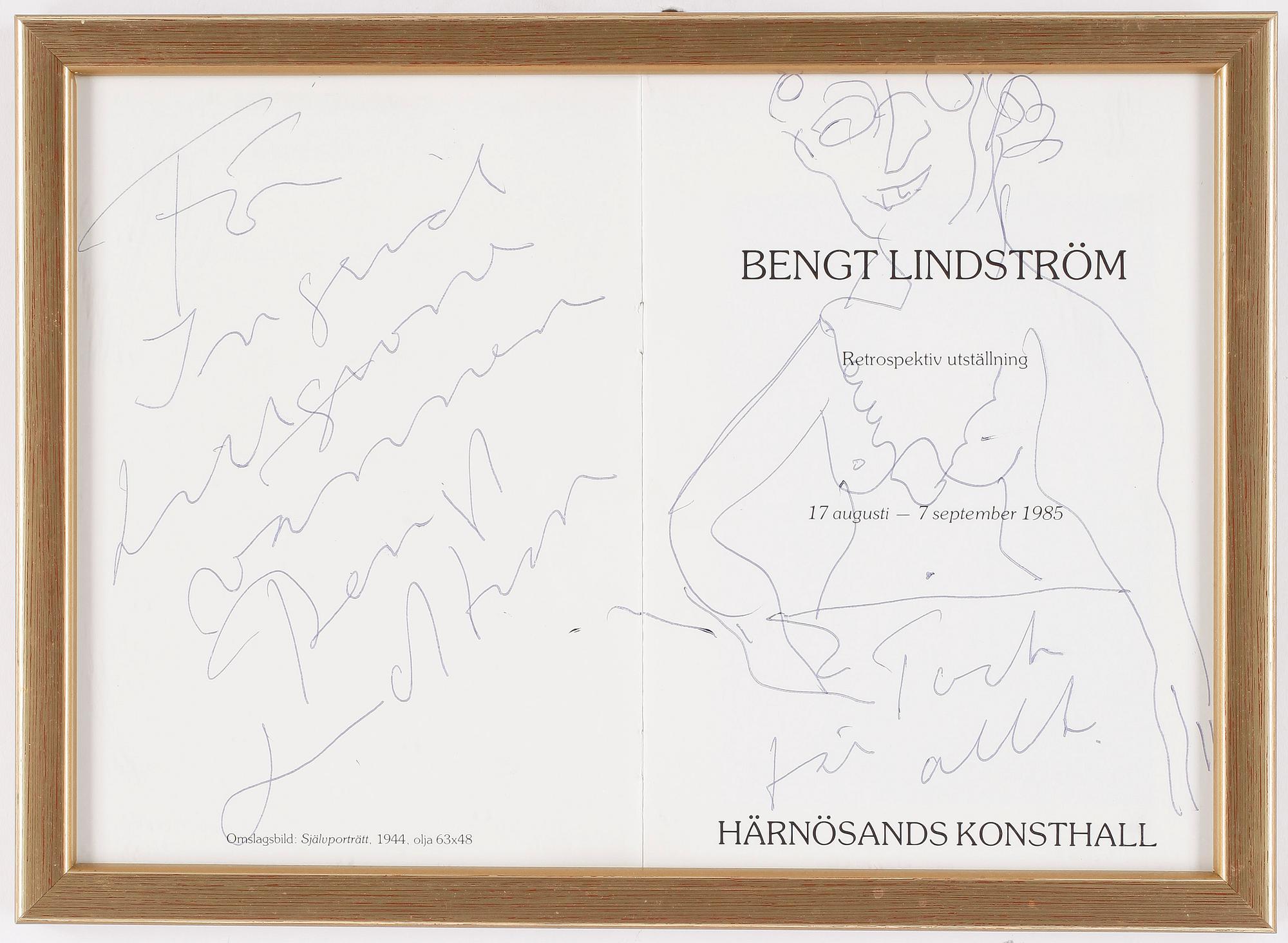 BENGT LINDSTRÖM, färglitografi, och teckning med dedikation i bläck, signerad och numrerad 118/400.