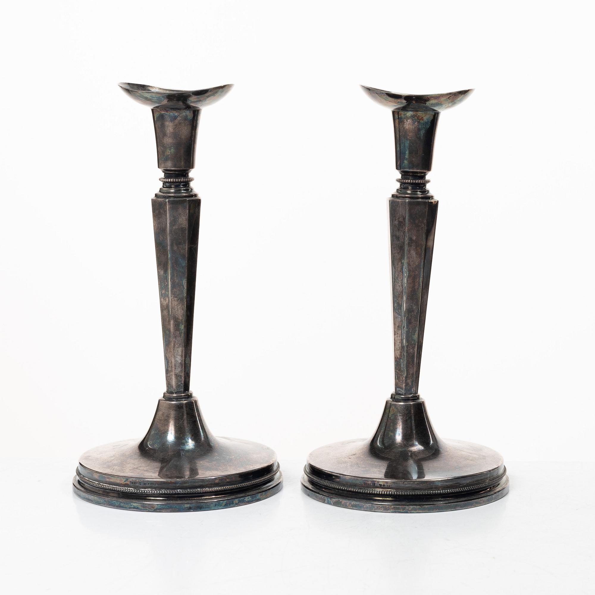 A pair of silver candlesticks, MGAB, Uppsala, Sweden, 1959.