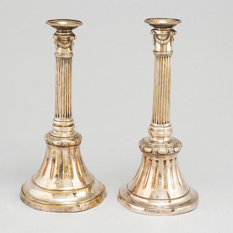 Two Gustavian 18th century candlesticks, probably Swedish.