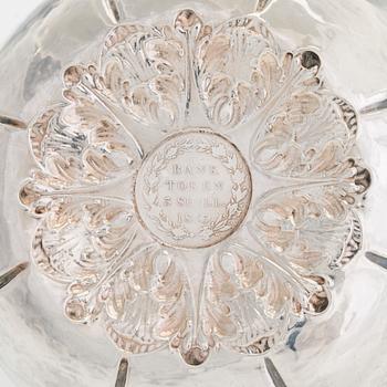 A 20th-century silver dish with a 3 shilling coin dated 1813.