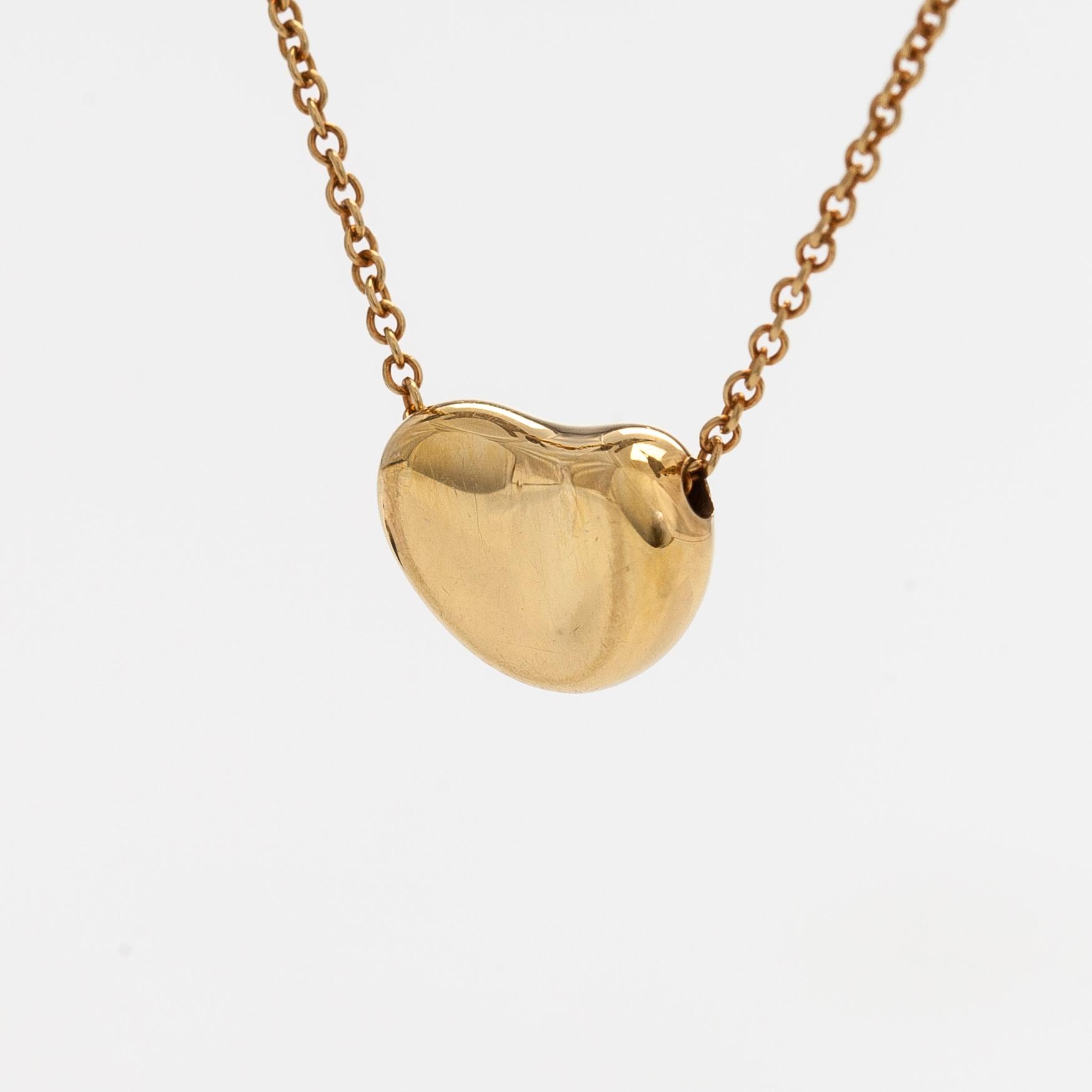 Tiffany & Co, Elsa Peretti, an 18K gold 'Bean' necklace.