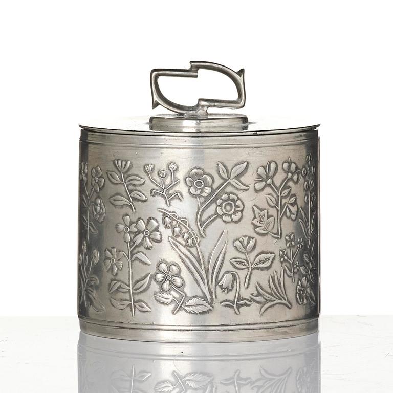 Estrid Ericson, & Firma Svenskt Tenn, a lidded pewter jar, Stockholm, 1975.