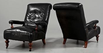 FÅTÖLJER, ett par, 1800-talets andra hälft.