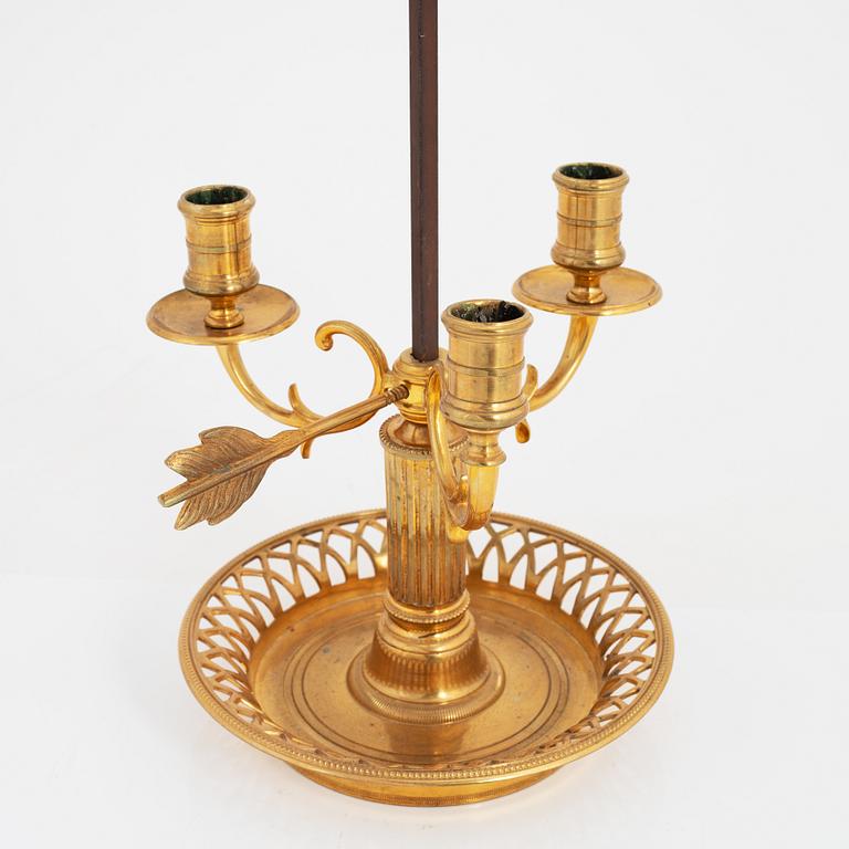 Bordslampa, "lampe Bouillotte", senempire, 1800-tal.