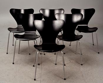 STOLAR, 6 st, "Sjuan", Arne Jacobsen, Fritz Hansen.