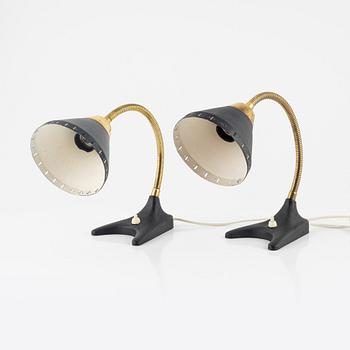 A pair of table lights / wall lights, EWÅ, Värnamo, mid 20th Century.