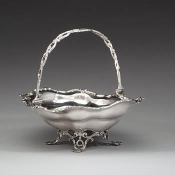 A Russian mid 19th century silver fruit-basket, mark of Josef Nordberg, St Petersburg 1857.