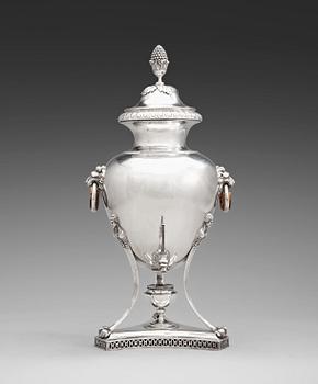 989. A Swedish 18th century silver tea-urn, Pehr Zethelius, Stockholm 1798.