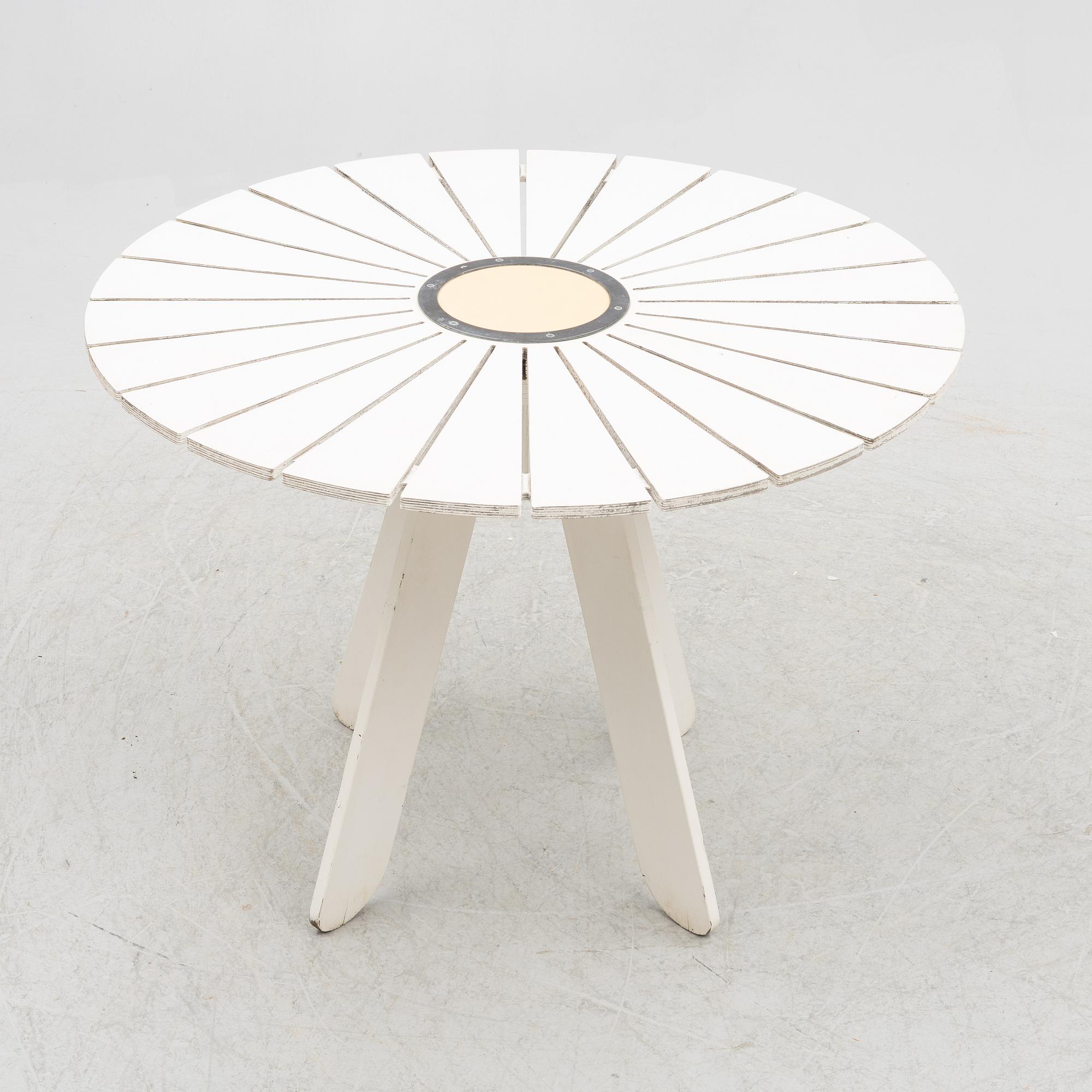 Alvar & Aino Aalto, an 'Aurino' garden furniture set with table and four chairs.