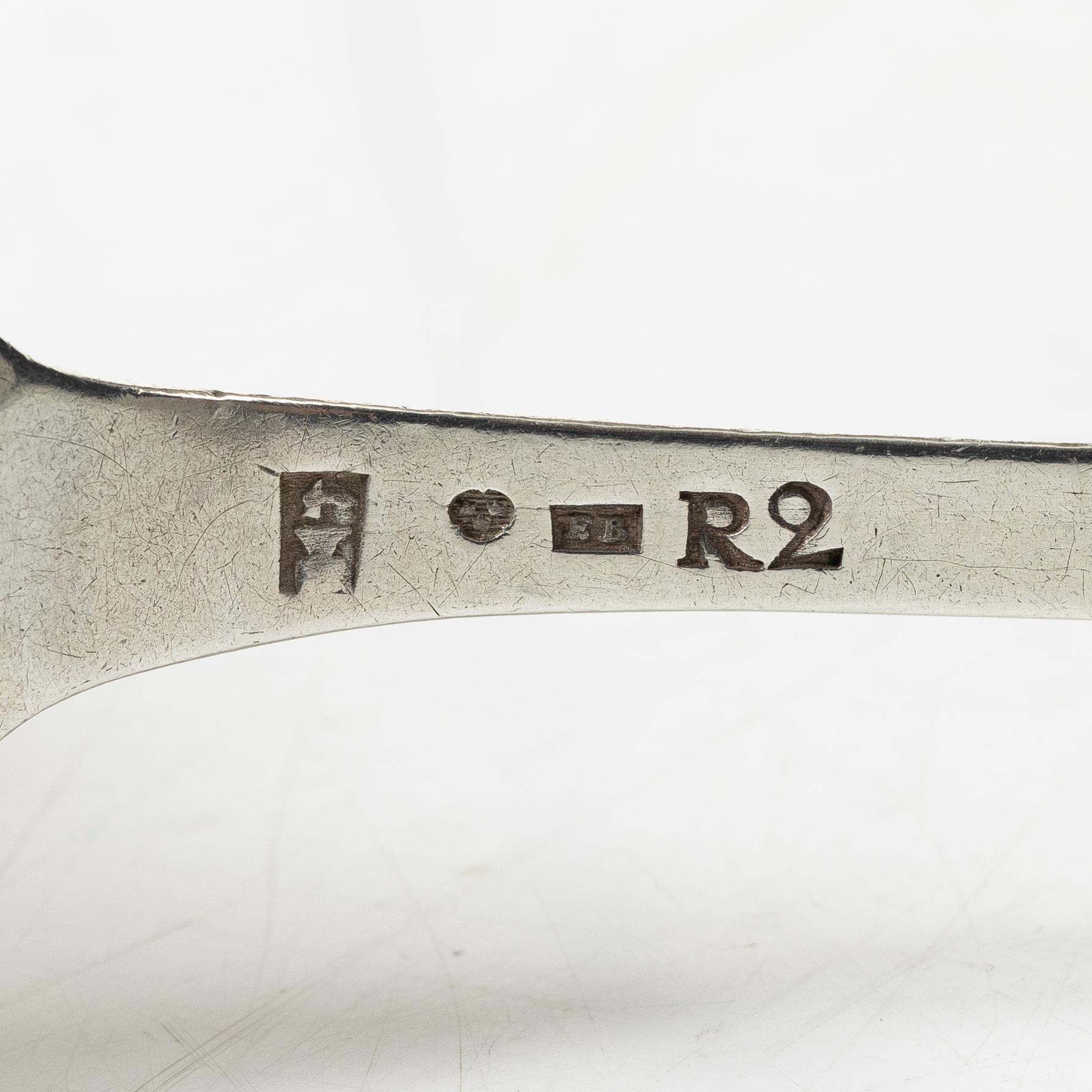 Matskedar, silver, 11 st, äldre modeller, 1789-1848.