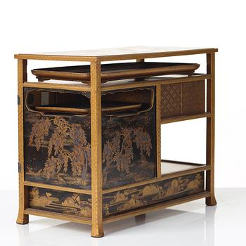 A Japanese miniture lacquer cabinet, Meiji period (1868-1912).