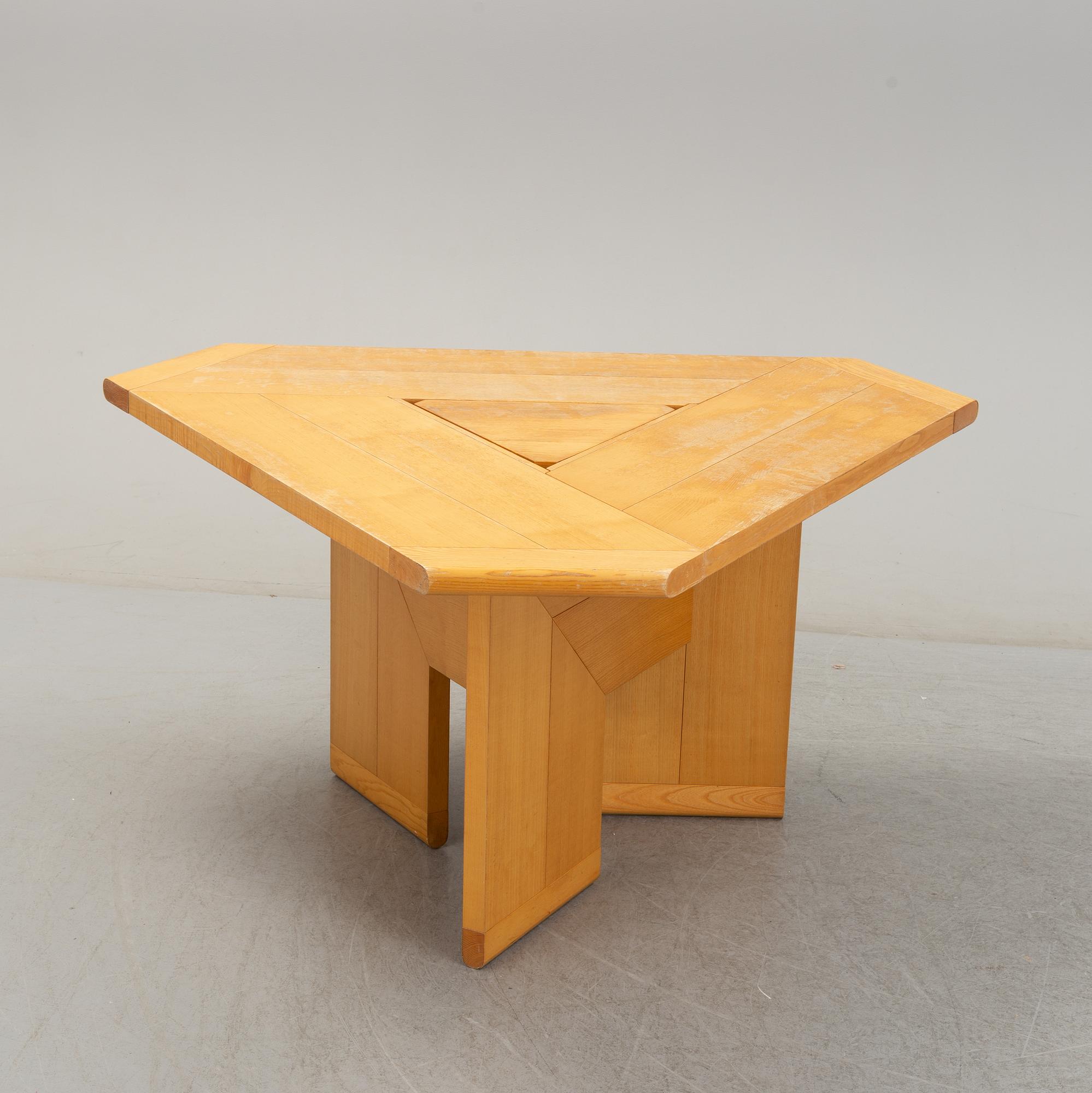 A 1970s ashwood table by Silvio Coppola for Monitna, Italy.