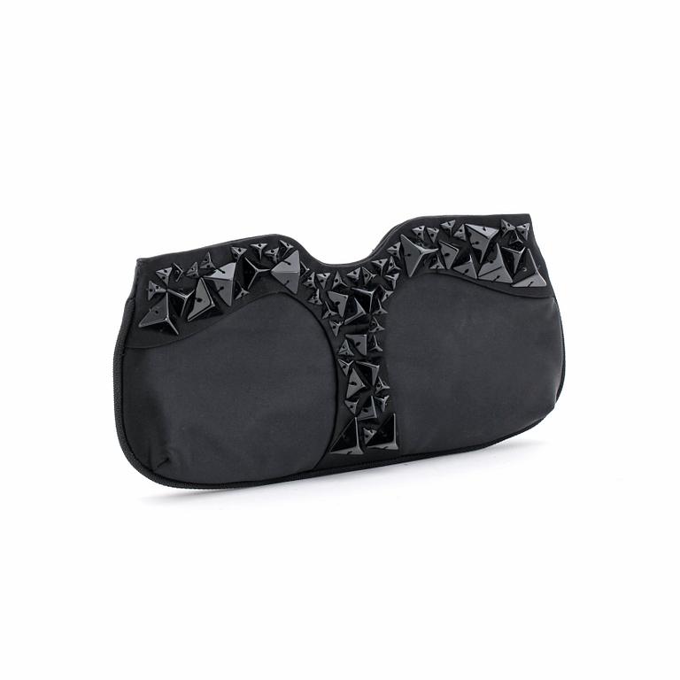 ARMANI JEANS, a black silk evening bag.