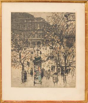 LUIGI KASIMIR, etching. Signed in leads and dated 1922 in the print.