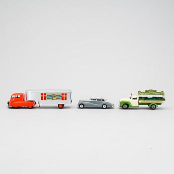 TEKNO samt DINKY TOYS, 6 delar, Danmark och England, 1940/50-tal.