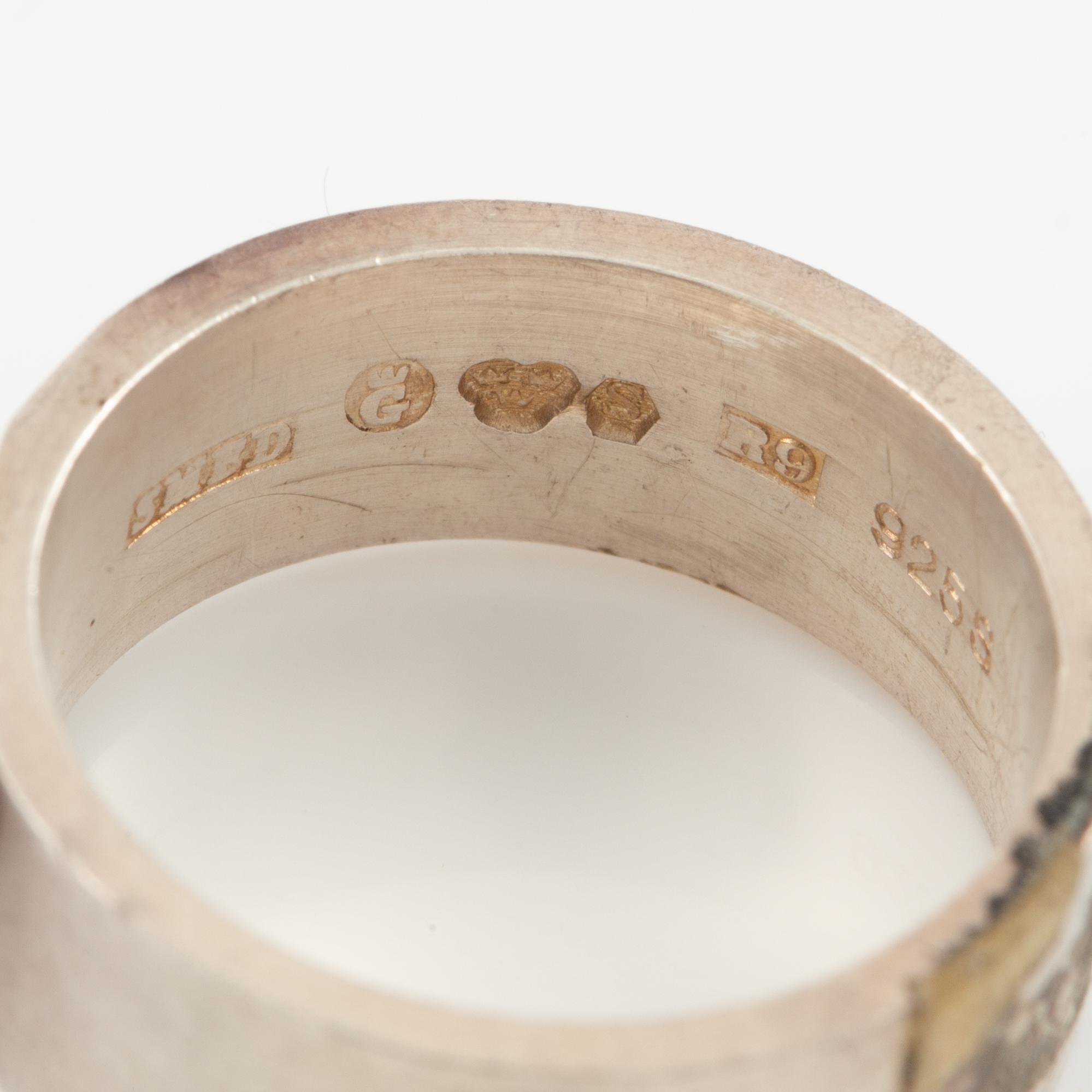 Lars Arby, four rings, sterling silver, Gothenburg 1967, 1969 and 1976.
