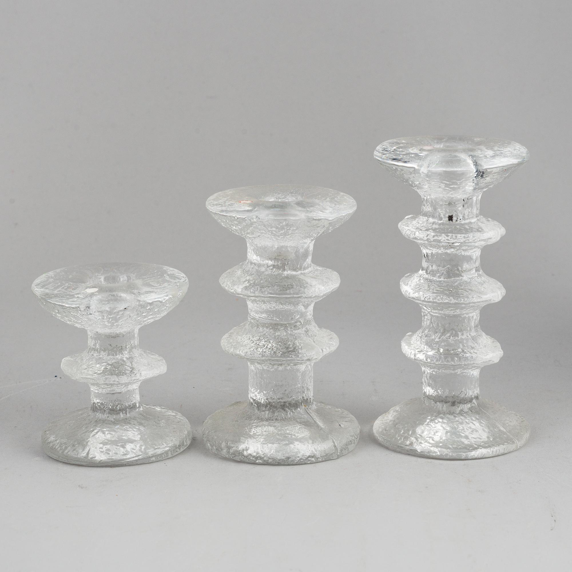 TIMO SARPANEVA, ljusstakar 6 st, glas, "Festivo", Iittala, 1970-tal.