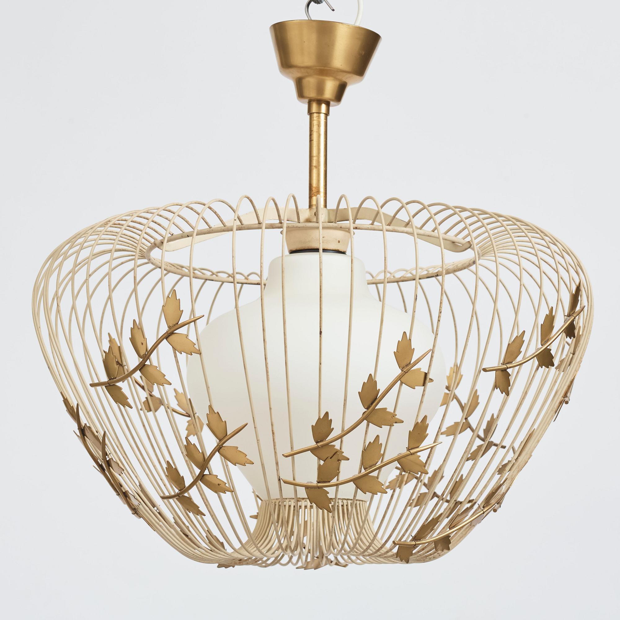 Hans Bergström, taklampa, modell "5", ateljé Lyktan, Åhus 1940-50-tal.