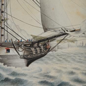 R Freeman, 17th/18th century  The frigate "Dutton" at Dover.