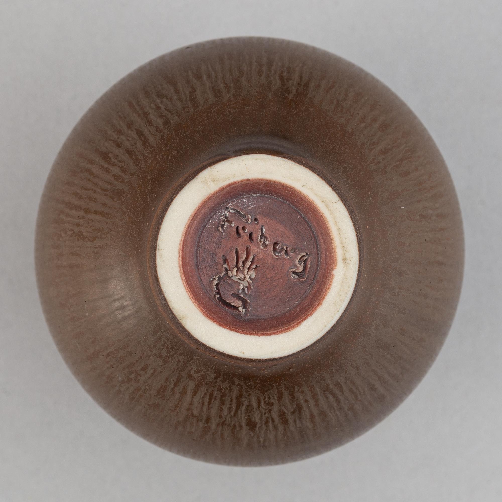 Berndt Friberg, two stoneware vases, Gustavsberg studio, Sweden.