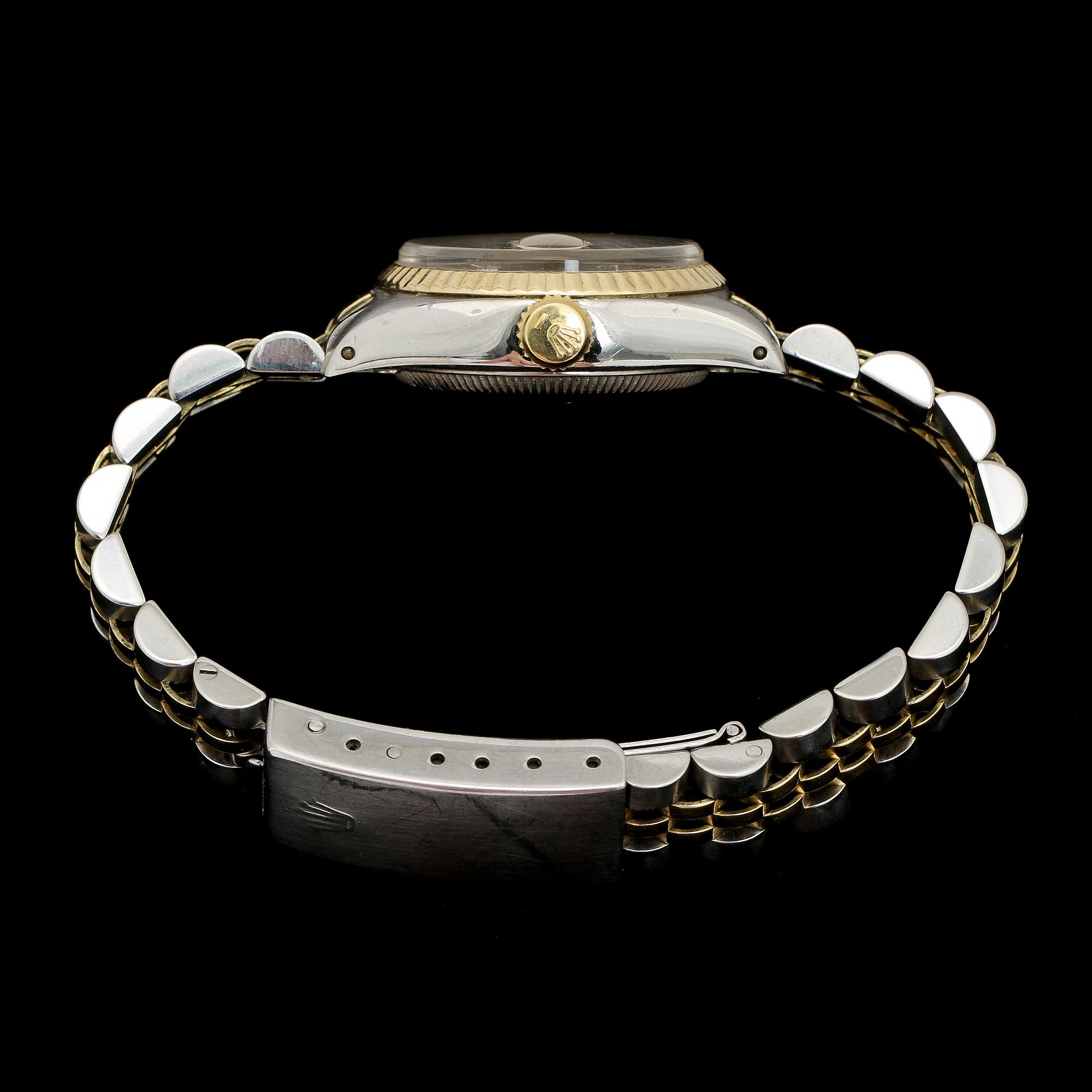 DAMARMBANDSUR, Rolex, oyster perpetual, datejust, 18k guld och stål, 1900-talets  fjärde kvartal.