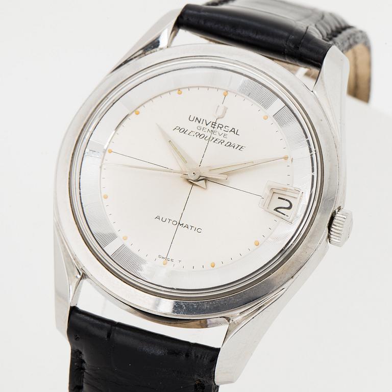 UNIVERSAL, Genève, Polerouter date, armbandsur, 35.5 mm.