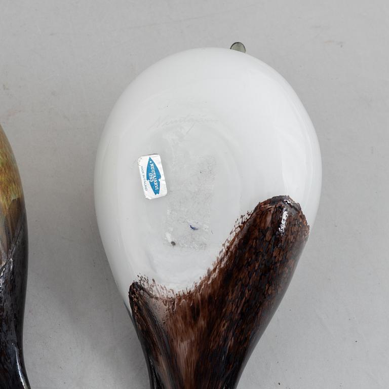 Oiva Toikka, glasfåglar, 2 st, Nuutajärvi, Notsjö, Finland.