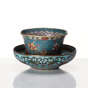 A cloisonné cup and stand, Ming dynasty (1368-1644).