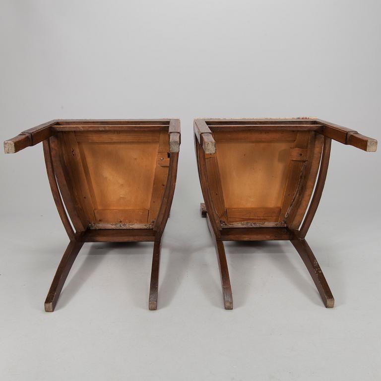 STOLAR, 4 st, "Saarismodellen" design Eliel Saarinen, Möbelfabrik Juho Konttinen, 1900-talets början.