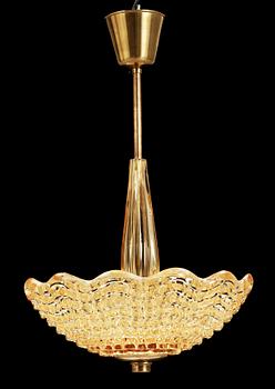 TAKLAMPA, Orrefors, omkring 1900-talets mitt. Höjd ca 56 cm.