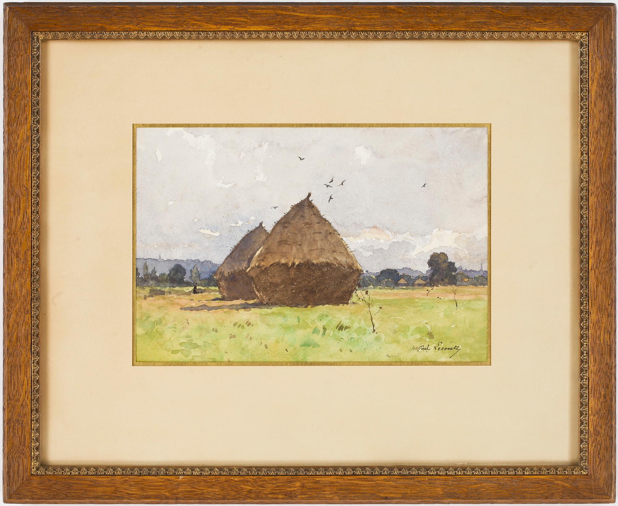 PAUL LECOMTE, akvarell, signerad.