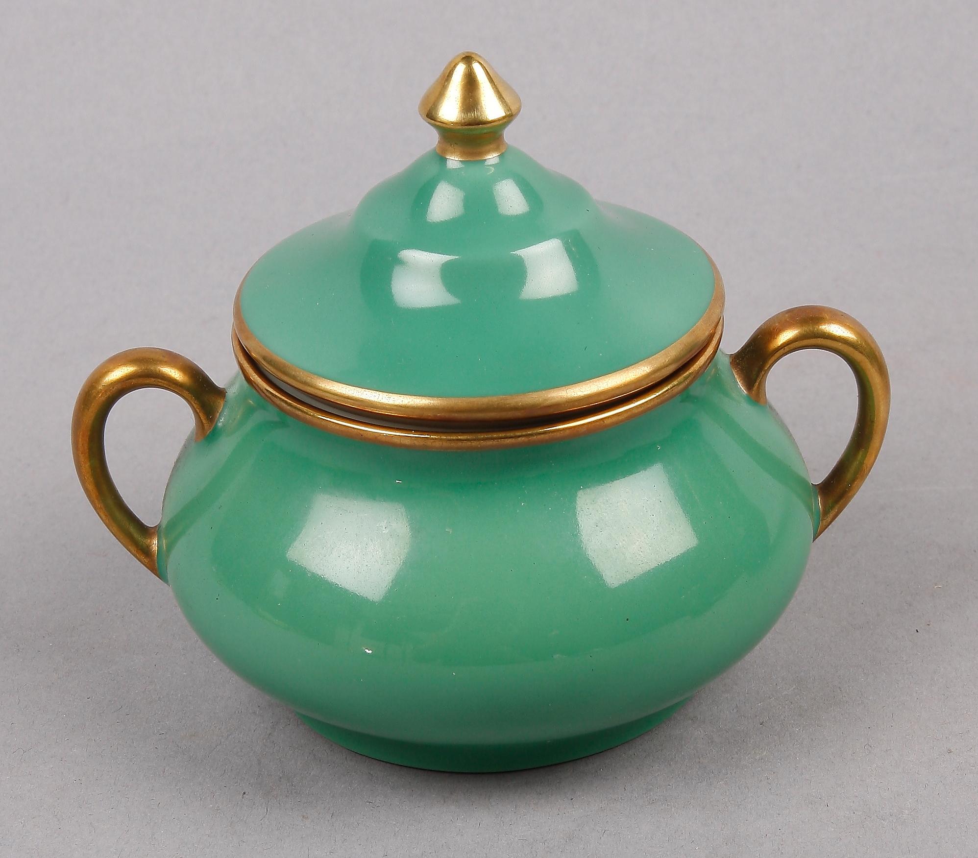 MOCCASERVIS, 15 delar, porslin, Edvard Hald Karlskrona, 1930/40-tal.