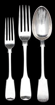 BESTICK, 24 delar, silver, London, England, bla Henry Holland, 1848/49. 1800-1900-tal. Vikt 1320g.