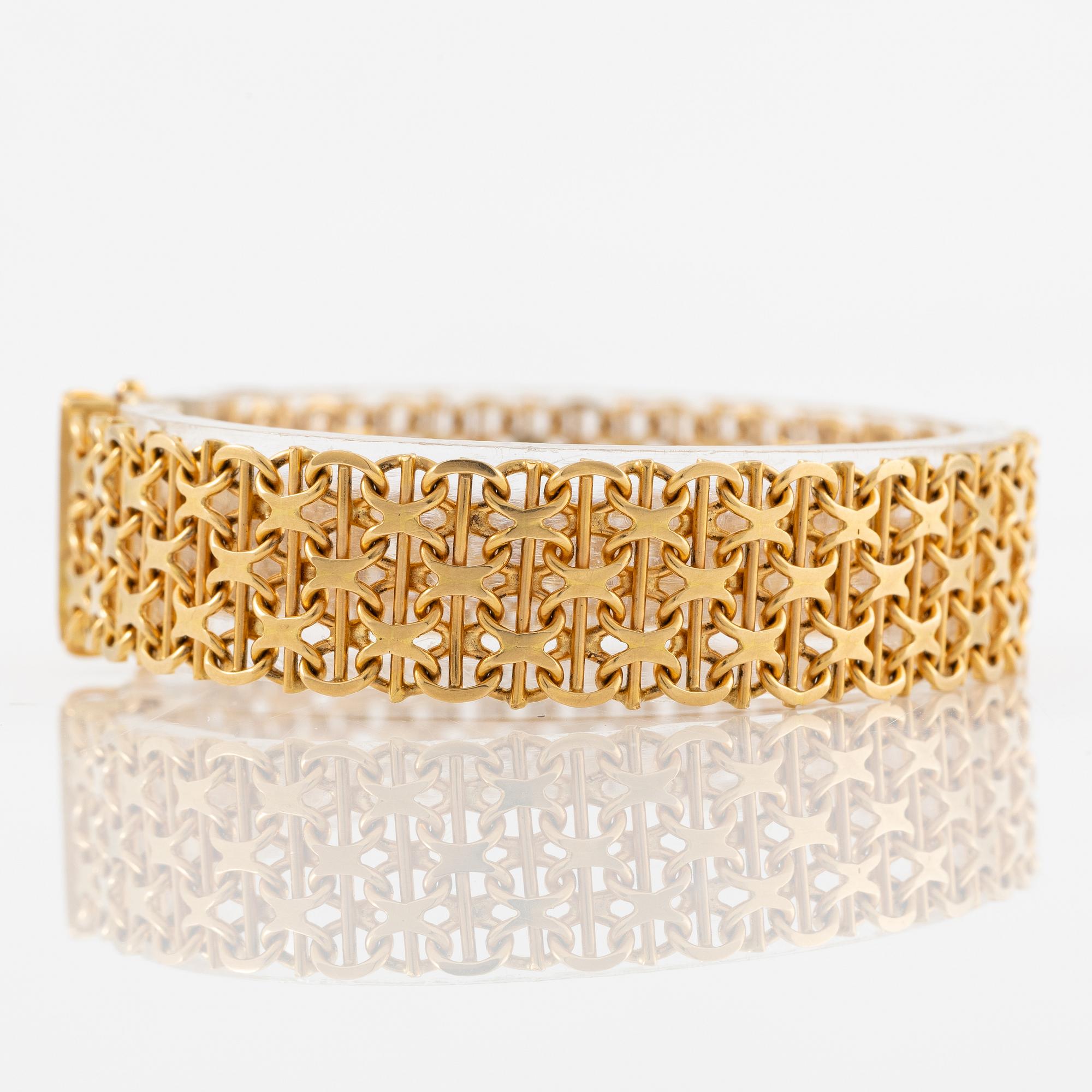 Armband, 18K guld, x-länk.