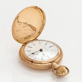 Waltham, pocket watch, hunter, 56.5 mm.