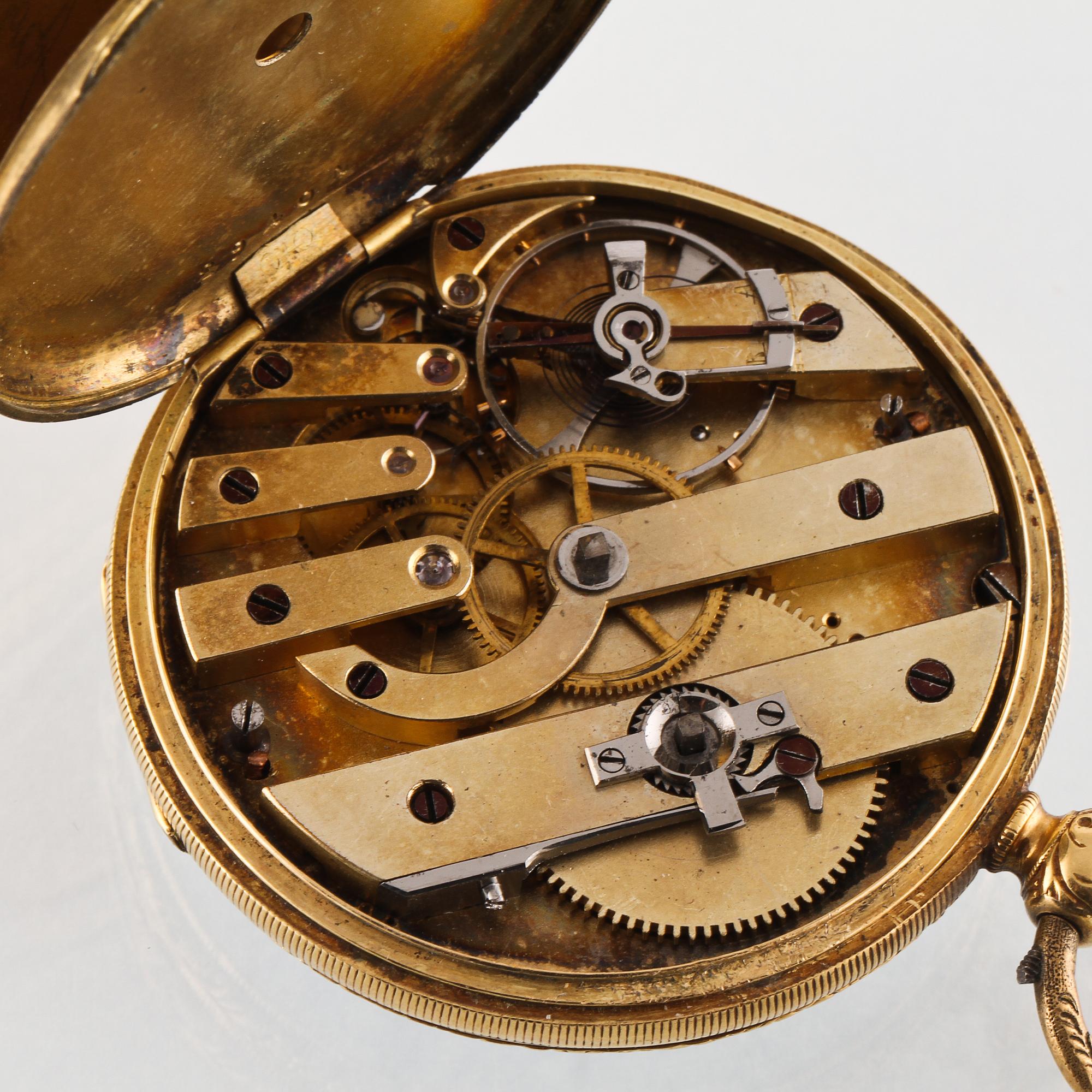 FICKUR, 18K guld, ca 1800-talets andra hälft.