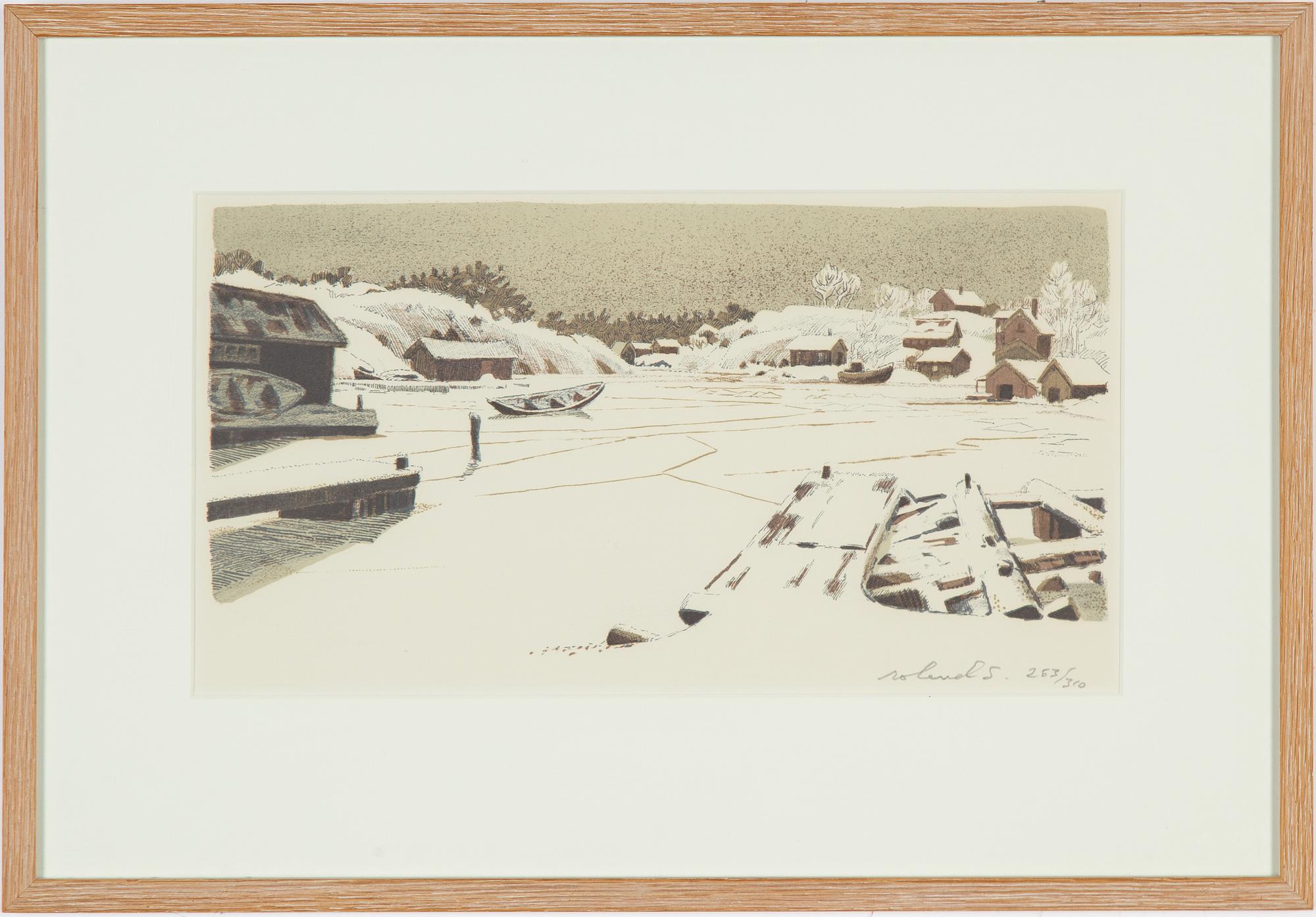 Roland Svensson, färglitografi, signerad och numrerad 263/310.