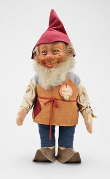 TOMTE, "Schuko yes or no gnome", Tyskland 1940/50-tal. Samt TOMTE, Gucki, Steiff, Tyskland, 1950/60-tal.