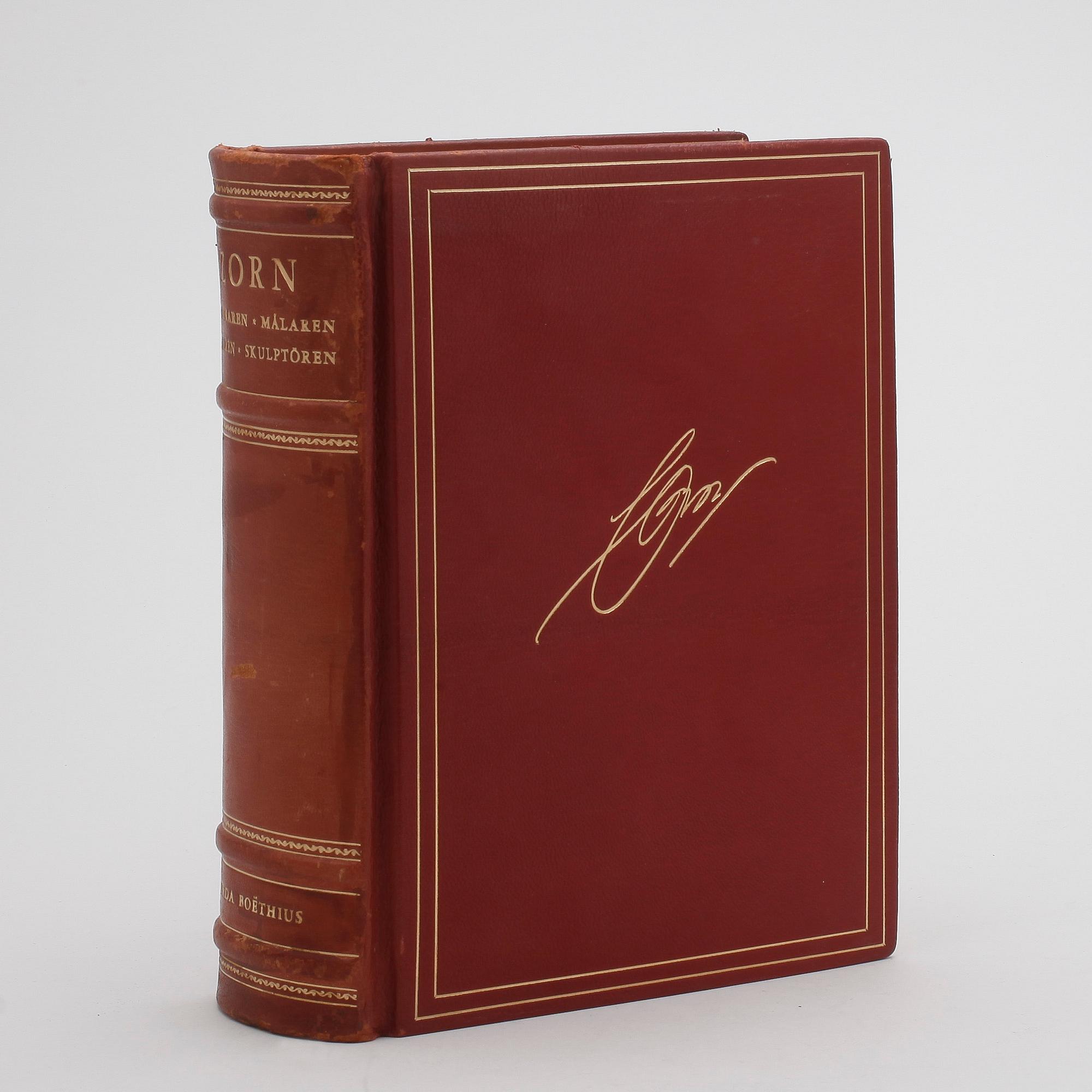 BOK, "Zorn tecknaren, målaren, etsaren, skulptören" av Gerda Boëthius. Stockholm/Nordisk, Rotogravyr, 1949, uppl 1457.