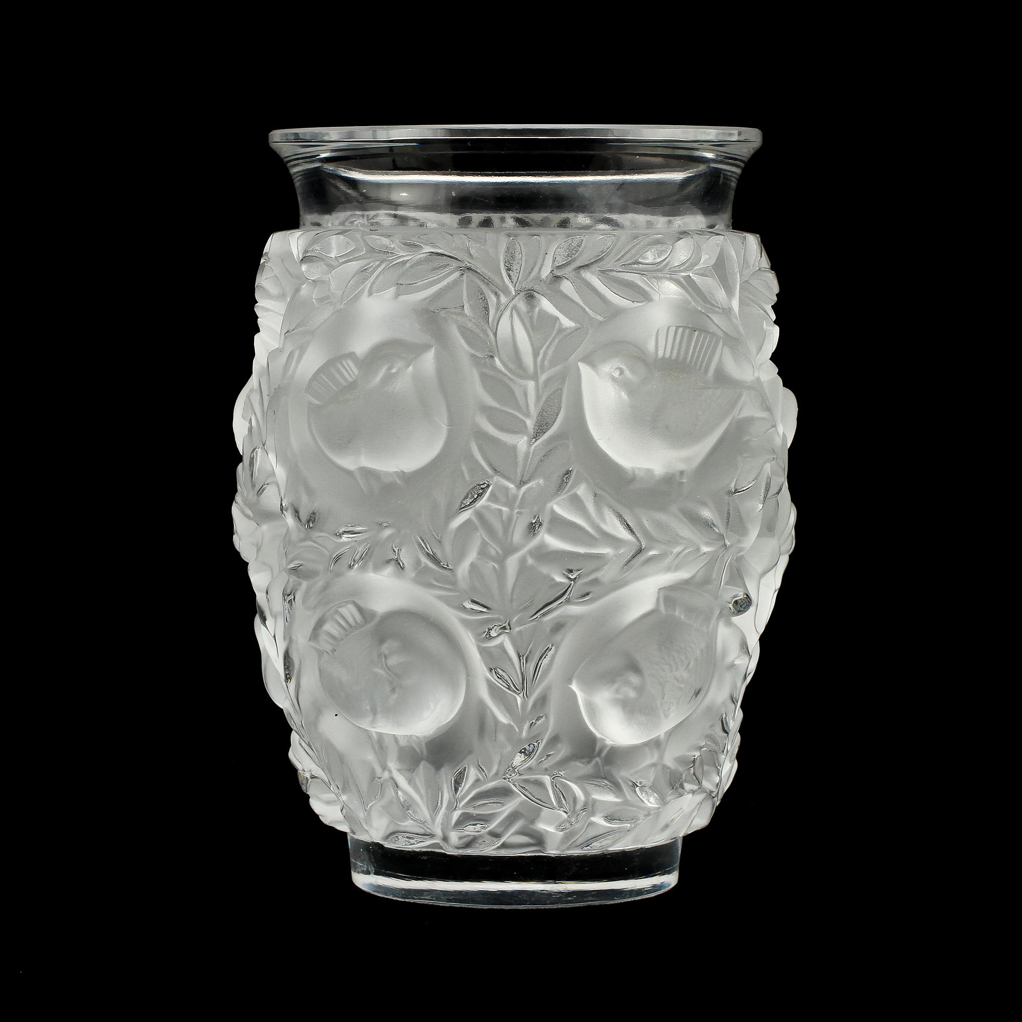 VAS, glas, "Bagatelle", Lalique, Frankrike, sign, 1900-tal.