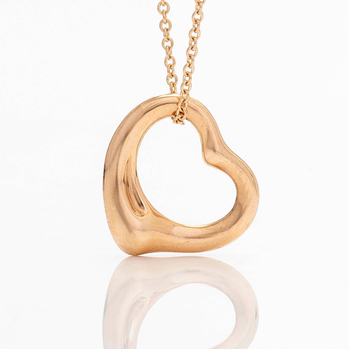 Tiffany & Co, Elsa Peretti, kaulakoru, "Open Heart", 18K ruusukultaa.
